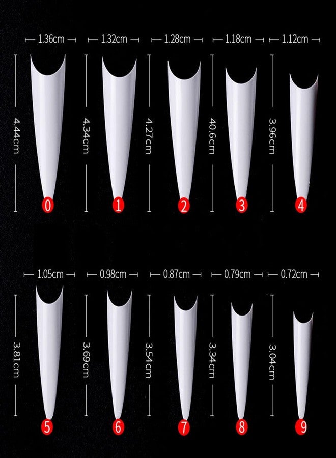 YIMART 600pcs Acrylic Medium Long Stiletto Nail Tips Easy Coffin Nails Sharp False Nail Art Tips For Nails Salon (White) - Image 2